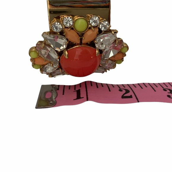 Juicy Couture Gold Cuff Rhinestone Flower Statemen - Picture 11 of 12